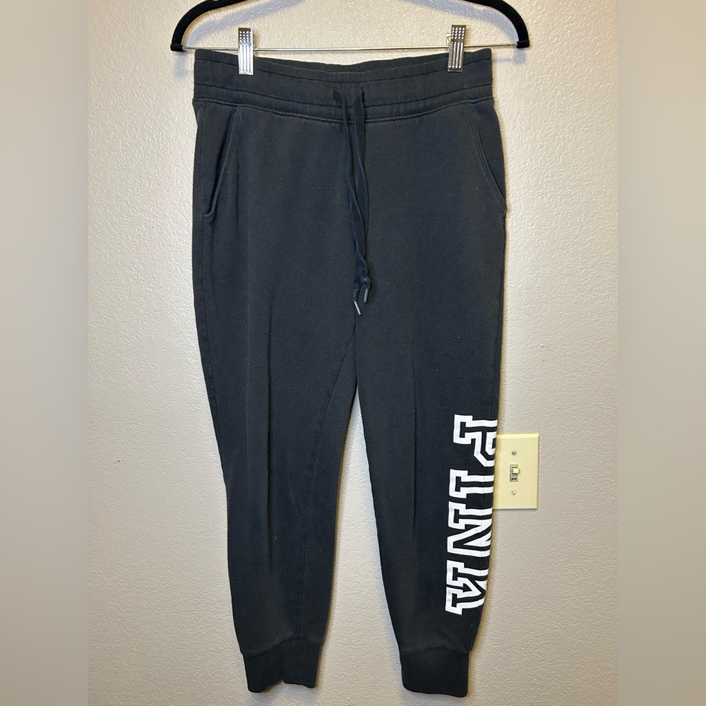 PINK Victoria's Secret Black Joggers Sweats Loungewear Athleisure Pants Sz S